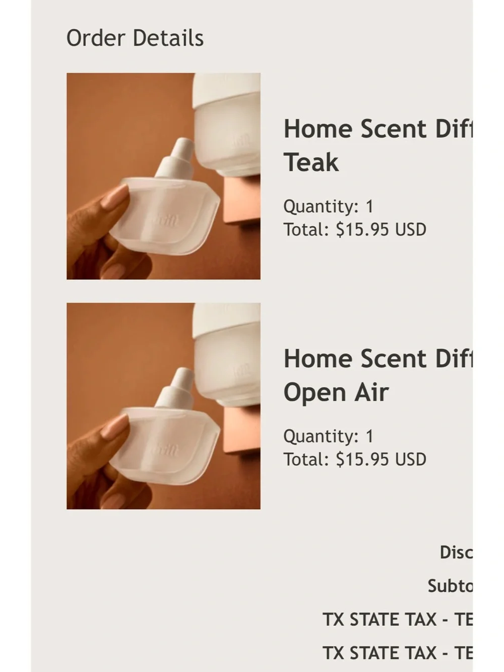 Drift Fragrance Diffuser with three scents